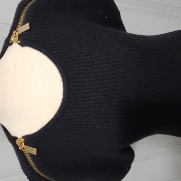 Michael Kors New Black Zippered Shoulders Sweater - Picture 3 of 7